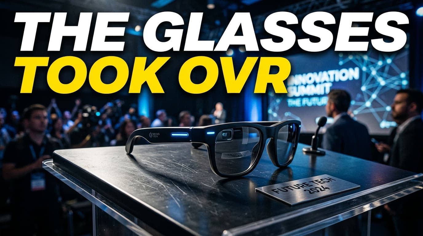 Mark Zuckerberg demonstrating prototype smart glasses on stage at Meta Connect